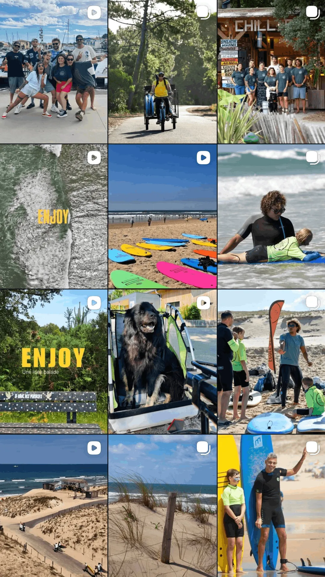 Feed Instagram Enjoy Surf Seignosse